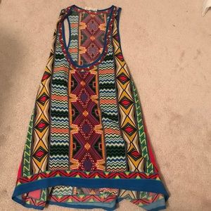 Colorful geometric patterned tank top