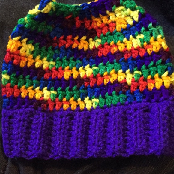 Crocheted Child's Ponytail Hat