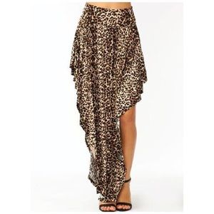 Double-V Asymmetrical Maxi Skirt
