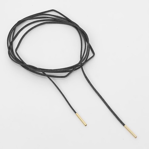 Sold! Long faux suede tie wrap choker necklace - Picture 2 of 2