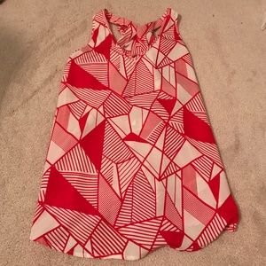 Red an white sleeveless top