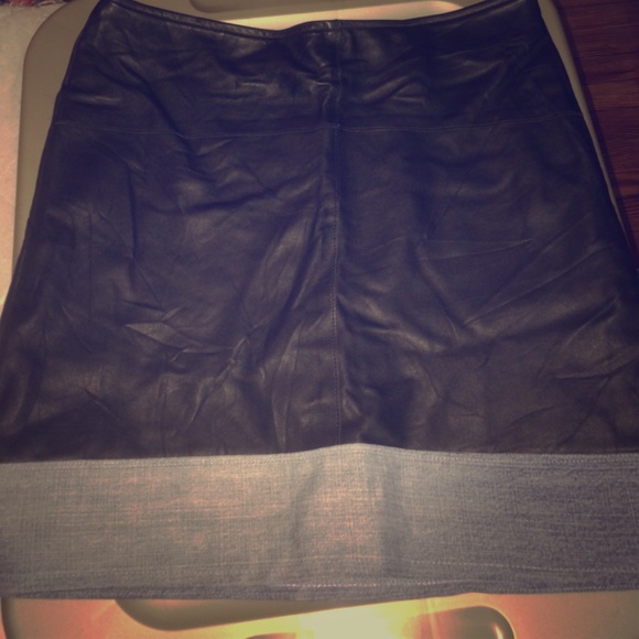 Urban Outfitters Faux Leather/Denim Skirt
