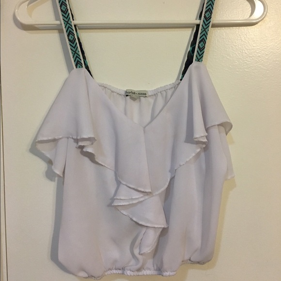 White/Black/Turquoise Charlotte Russe Top Size M