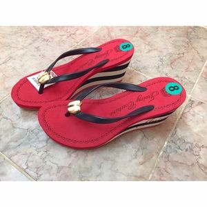 NWT Juicy Couture Wedge Flip Flops