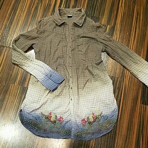 Free people boho embroidered shirt