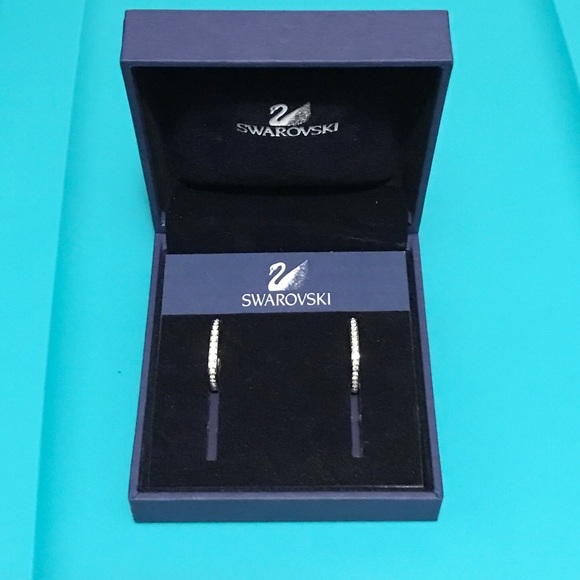 Swarovski Crystal Square Hoop Earrings