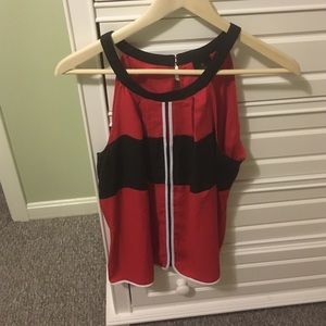 Red and black dressy tank