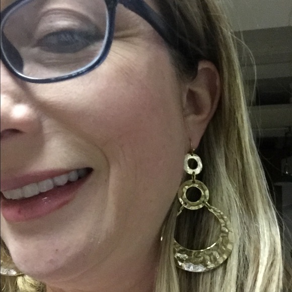 Three Circles Dangle Earrings - Picture 3 of 3