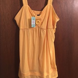 NWT Torrid yellow smock back button tank 2 2x