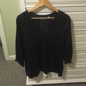 Navy blue satin top