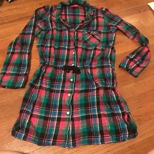 Victoria's Secret plaid drawstring sleep shirt