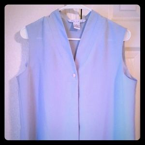 Sz 12 Light Blue Ship N Shore Sleeveless Blouse