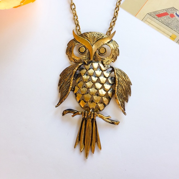Hipster Minerva Owl Pendant Necklace - Picture 2 of 2
