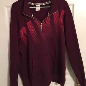 pink maroon quarter zip