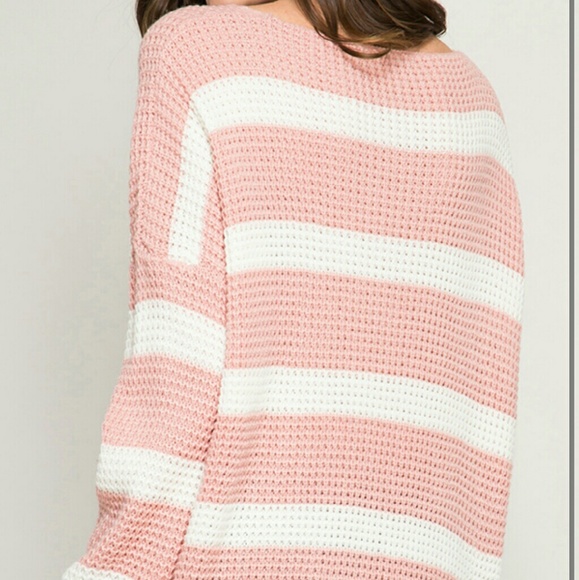 Rose Pink Stripe Sweater❤💙❤! - Picture 2 of 4