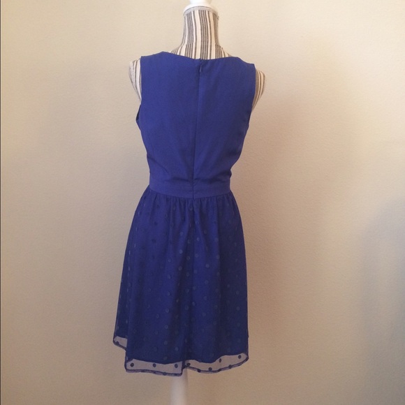 NWOT Purple dress with velvet polka dots - Picture 3 of 4