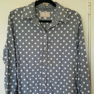 Banana Republic denim polka dot soft washed shirt