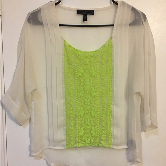 White/green Jessica Simpson Top Size S