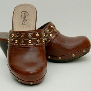 New Sz 8 Candies Catalina Cognac Clogs