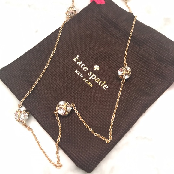 kate spade Jewelry - Kate Spade Crystal Gold Lady Marmalade Necklace
