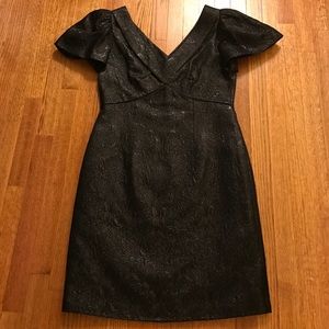 HPx2🎉Badgley Mischka black metallic brocade dress