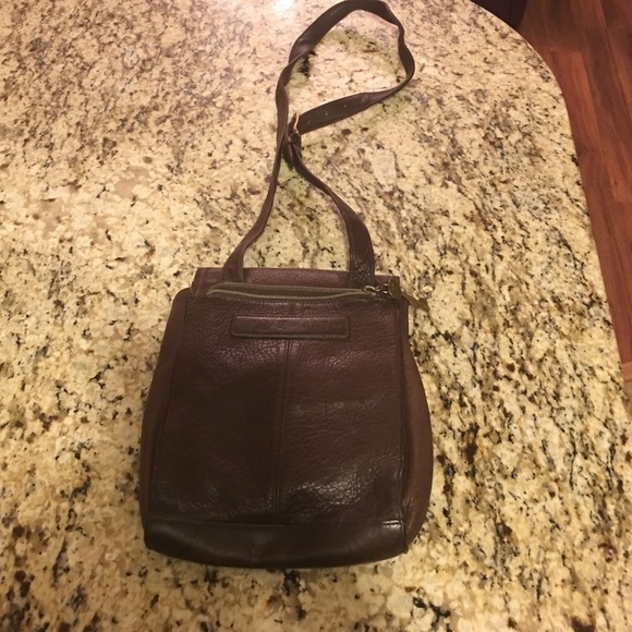 Brown leather fossil cross body
