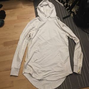 White long length hoodie