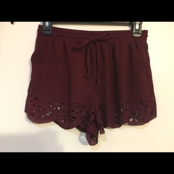 Maroon Brandy Melville Cutout Shorts Size S