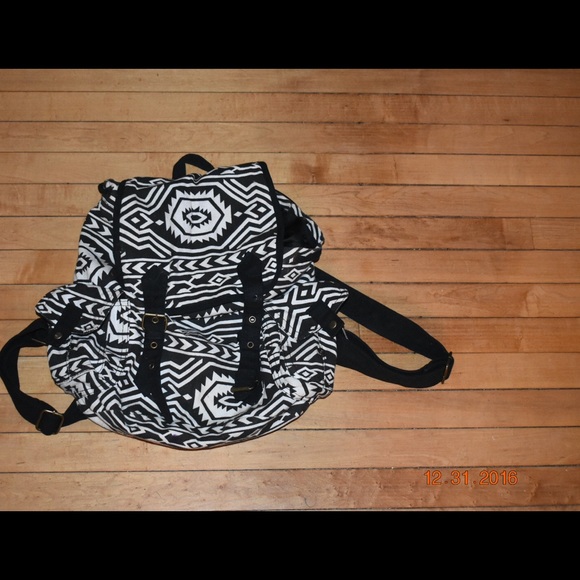 Black & White Aztec Print Backpack