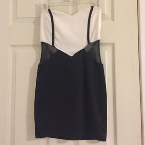 Black and white Mesh cocktail dress