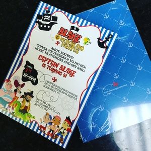 Jake and the Neverland Pirate Invitations [CUSTOM]
