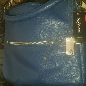 Style & Co Blue Faux leather handbag  (NWT)