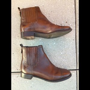 Tory Burch brown leather Chelsea boots
