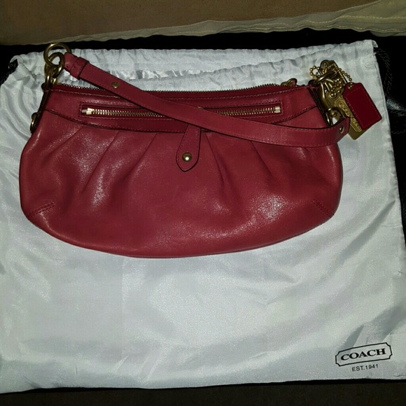 Small Red Leather Coach Bag
