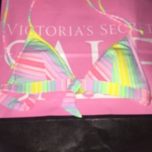 Victoria's Secret Stripe Triangle Bikini Top XS
