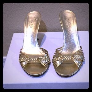 Gucci Metallic Slide Sandals