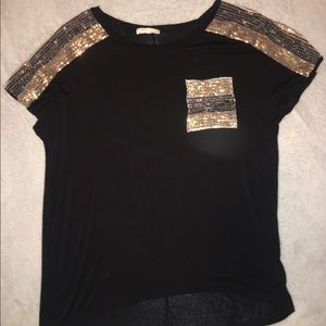 22nd by Binee Black Sequin Top
