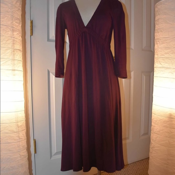 J Crew Small burgundy Wrap Front dress - Picture 2 of 4