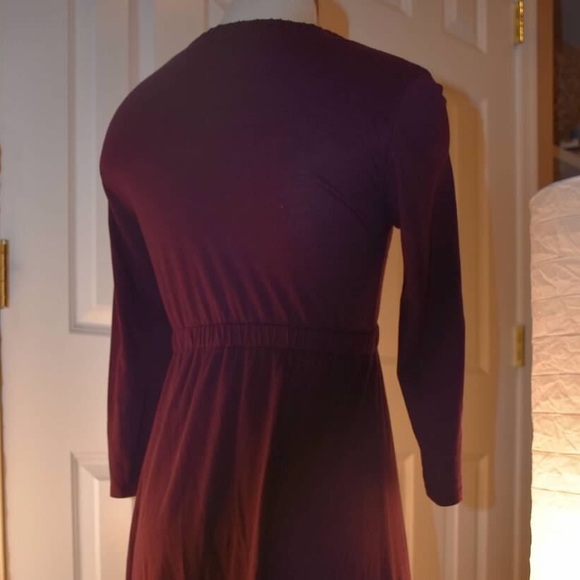 J Crew Small burgundy Wrap Front dress - Picture 3 of 4