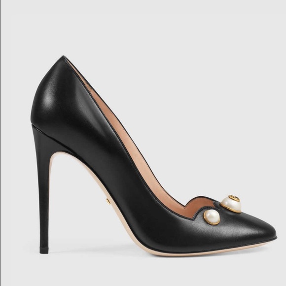 Gucci Women White Pumps Leather Buckle Strap Stiletto High  Gucci pumps