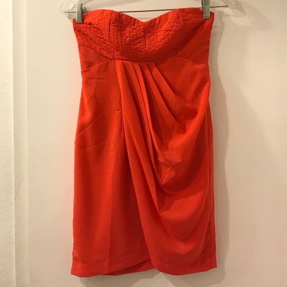 Forever 21 coral strapless dress