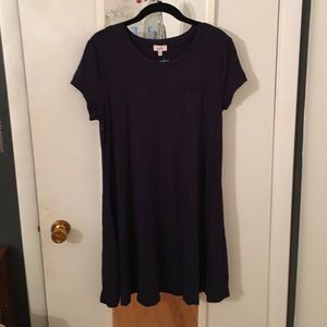 A-line jersey navy blue dress