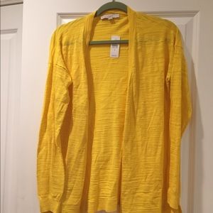 LOFT yellow cardigan sweater