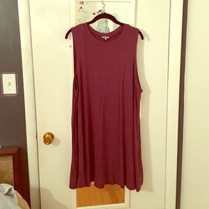 Maroon cotton shift dress