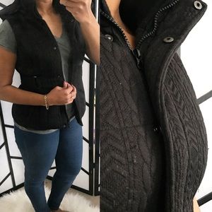 EUC New York & Company Black Chunky Knit Vest XS