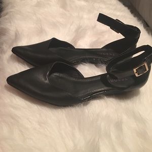 Black Tesori Strap Flats