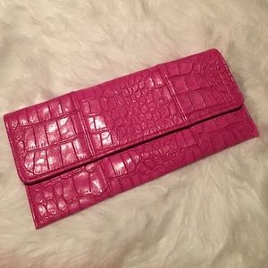 Pink Gator Clutch w/ attachable strap