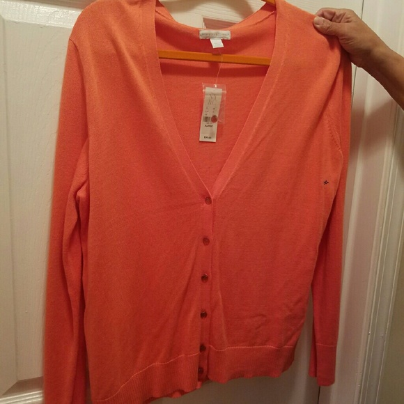 NY&CO Orange Cardigan with jeweled buttons