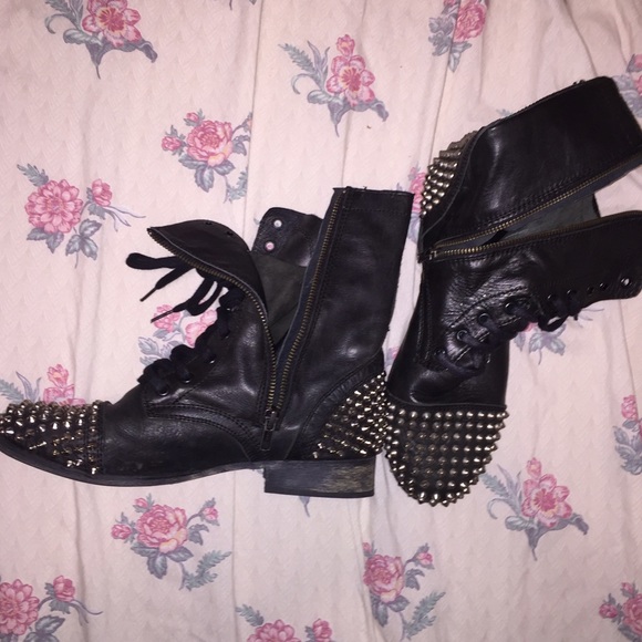 Jeffrey Campbell studded lace up boots