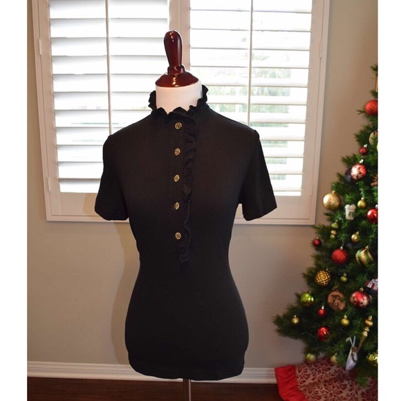 Tory Burch "Lidia" Ruffle Polo